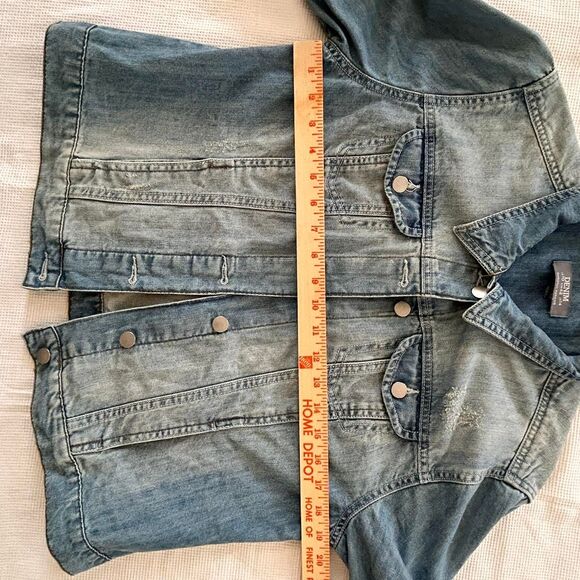 Women's Distressed Blue Jean Jacket Sz 10 Denim by Dorothy Perkins Brand Denim - Picture 6 of 8